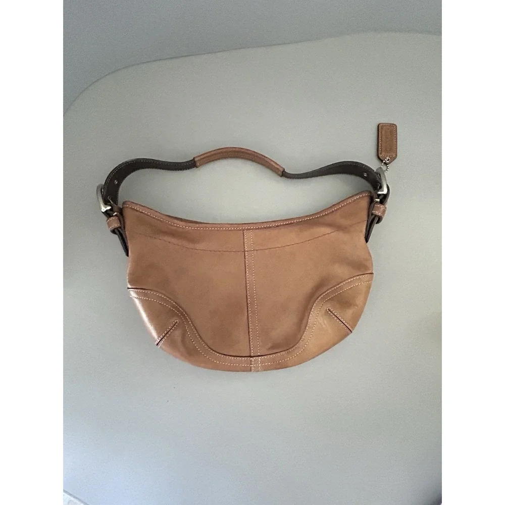 Vintage Coach Soho Shoulder Bag Saddle Brown Camel Tan Leather Purse Y2K 9541